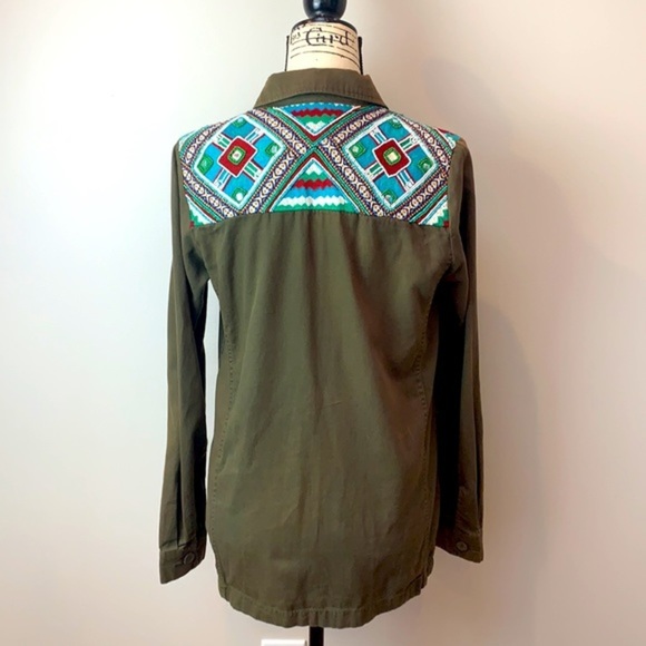 Zara Trafaluc Aztec Embroidered and Hand Beaded Button Up Shirt / Jacket - Picture 3 of 8